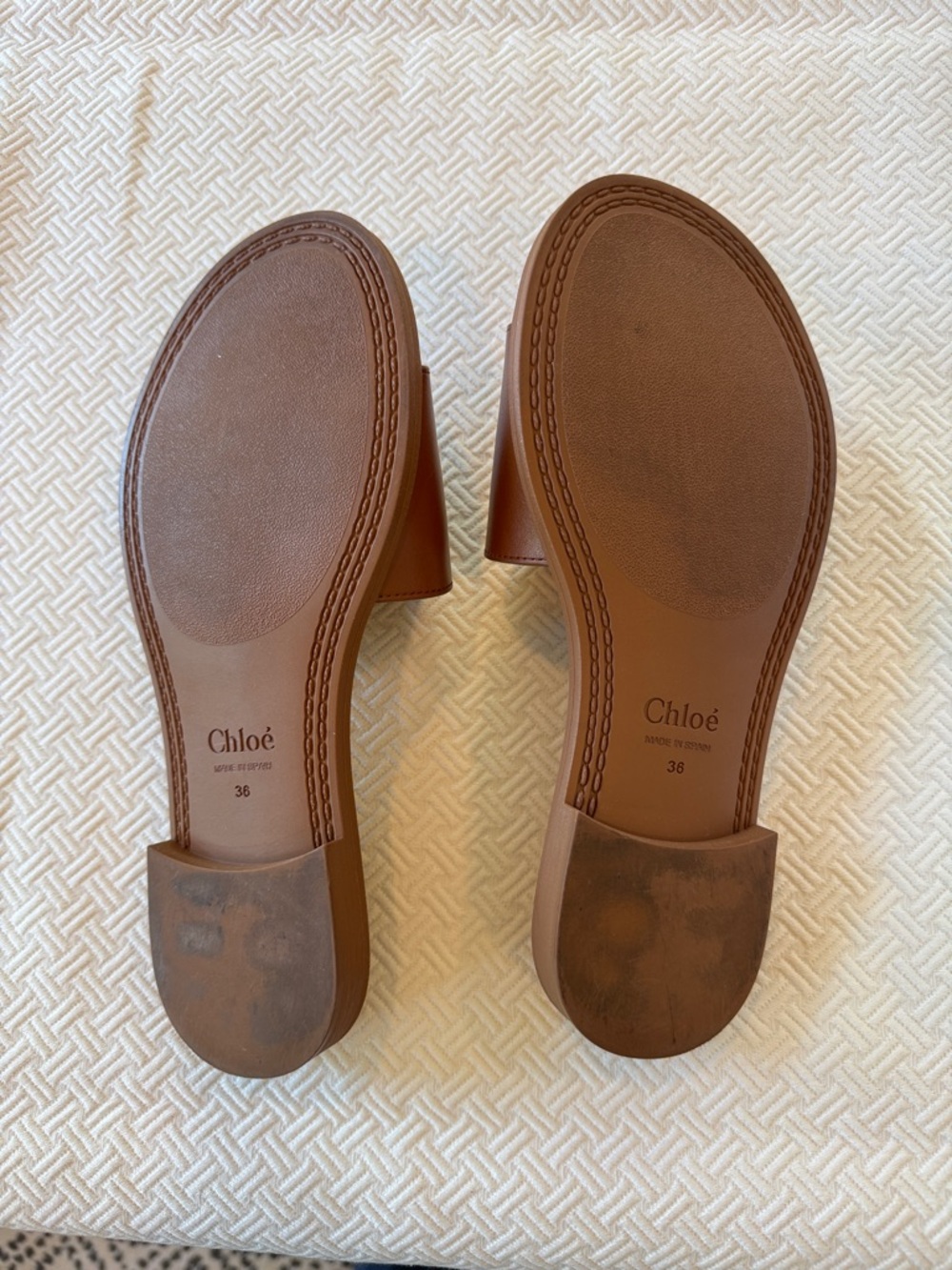 Chloe Carmelo Leather Slide Sandals with Gold Buckle sz Eu 36/6 - authentic - Picture 6 of 11
